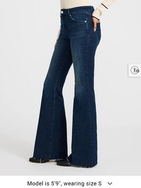 NWT - Express Dark Blue High-Rise Flex 70s Flare Jeans